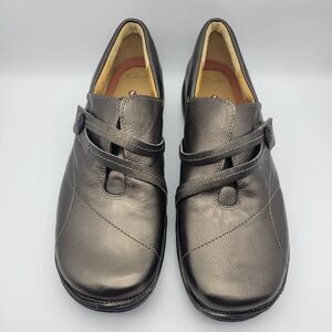 Clarks Unstructured Shoes Womens 11 M Un Esma Loafer Bronze Leather Career Work
